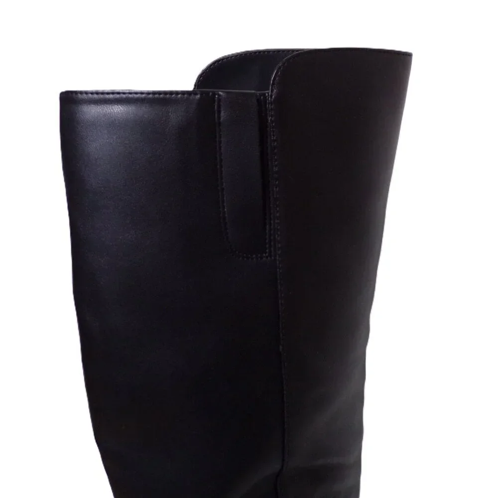 🆕SAM EDELMAN Taylin Knee High Kitten Heel Boot Wide Calf Black 8 - Picture 14 of 15